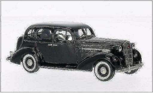 Buick Special Sedan 1/43 Brooklin 4-door Trunk M-41 black 1936 diecast model cars