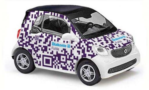 Smart ForTwo 1/87 Busch Fortwo Diakonie Fulda 2014 diecast model cars