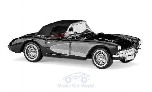 Diecast model cars Chevrolet Corvette 1/87 Busch C1 Convertible black/grey 1956 mit Softtop Chevrolet Corvette 1/87 Busch C1 Convertible black/grey 1956 mit Softtop diecast model cars