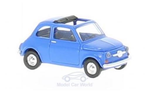 Fiat 500 L 1/87 Busch blue diecast model cars