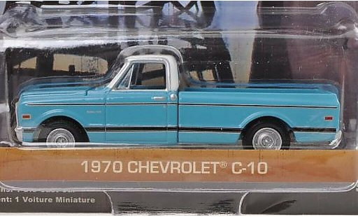 Chevrolet C-10 Pickup 1/64 Greenlight blue/white Dallas - The TV Series 1970 diecast model cars