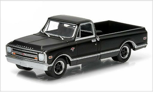 Chevrolet C-10 Pickup 1/64 Greenlight matt-black 1968 diecast model cars