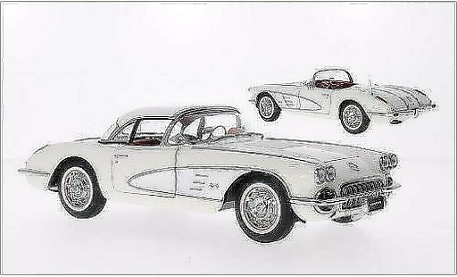 Chevrolet Corvette Convertible 1/18 Autoart C1 (C1) white/grey 1958 diecast model cars