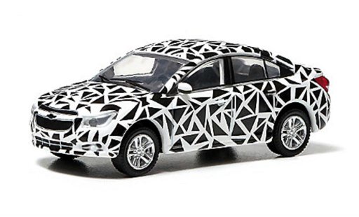 Chevrolet Cruze Sedan 1/64 Greenlight white/black 2013 diecast model cars