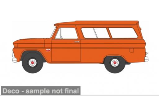 Diecast model cars Chevrolet Suburban Carryall orange 1966 1/87 Oxford