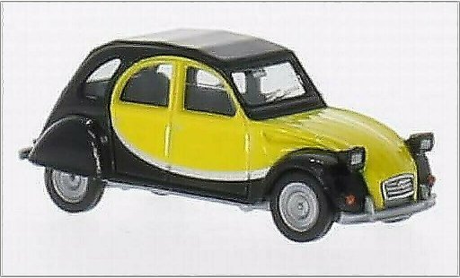 Citroen 2CV Charleston 1/87 Herpa black/yellow diecast model cars
