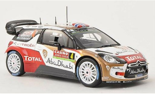 DS Automobiles DS3 Berline 1/43 Spark No.4 Citroen Total Abu Dhabi WRT Rally Monte Carlo 2014 /J.Andersson diecast model cars
