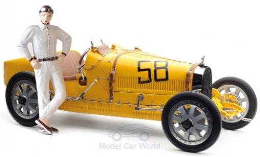 Bugatti 35 1/18 CMC T Grand Prix yellow No.58 mit Frauen-Fahrerfigur diecast model cars