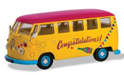 Diecast model cars Volkswagen T1 1/43 Corgi Camper yellow/Dekor RHD Congratulations Volkswagen T1 1/43 Corgi Camper yellow/Dekor RHD Congratulations diecast model cars