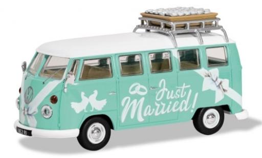 Diecast model cars Volkswagen T1 1/43 Corgi Camper türkis/Dekor RHD Just Married Volkswagen T1 1/43 Corgi Camper türkis/Dekor RHD Just Married diecast model cars
