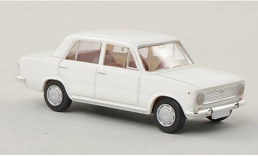 Fiat 124 Limousine 1/87 Brekina white diecast model cars