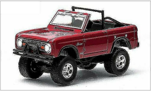 Ford Bronco Wagon 1/64 Greenlight red 1974 diecast model cars
