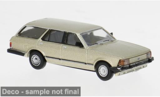 Diecast model cars Ford Granada II Turnier gold 1984 1/87 Brekina