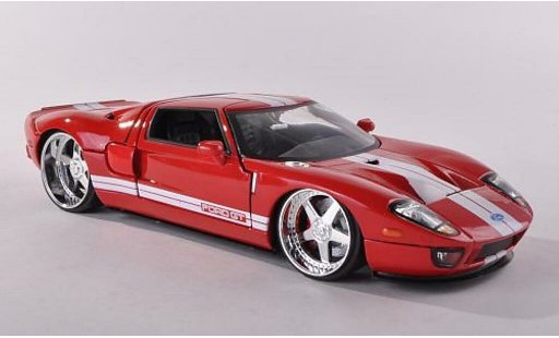 Ford GT Berlinetta 1/24 Jada Toys red with whiteen stripes 2005 diecast model cars
