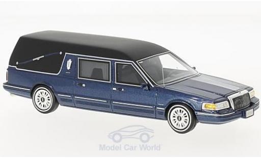 Diecast model cars Lincoln Town Car 1/43 GLM Hearse metallic blue 1997 Lincoln Town Car 1/43 GLM Hearse metallic blue 1997 diecast model cars