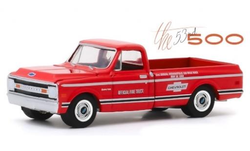 Chevrolet C-10 1/64 Greenlight red/Dekor Official Fire Truck 1969 53rd Annual Indianapolis 500 Mile Race diecast model cars