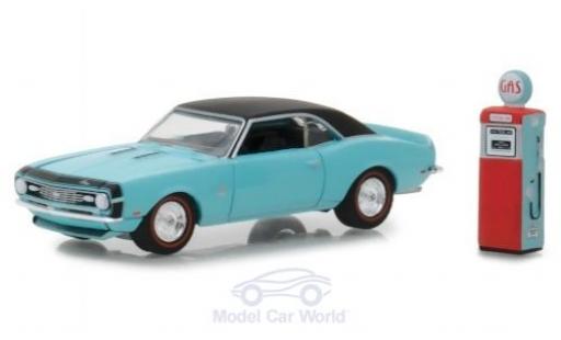 Diecast model cars Chevrolet Camaro SS 1/64 Greenlight SS metallic blue/black 1968 mit Zapfsäule Chevrolet Camaro SS 1/64 Greenlight SS metallic blue/black 1968 mit Zapfsäule diecast model cars