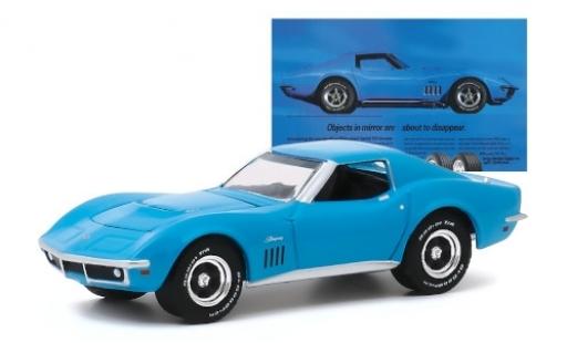 Diecast model cars Chevrolet Corvette 1/64 Greenlight C3 blue 1969 Chevrolet Corvette 1/64 Greenlight C3 blue 1969 diecast model cars