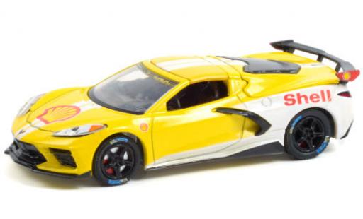 Chevrolet Corvette 1/64 Greenlight Stingray (C8) yellow/white S 2021 diecast model cars