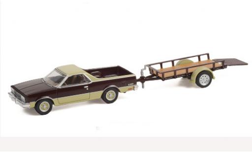 Diecast model cars Chevrolet El Camino 1/64 Greenlight Conquista brown/beige 1984 mit 1-achs Anhänger Chevrolet El Camino 1/64 Greenlight Conquista brown/beige 1984 mit 1-achs Anhänger diecast model cars