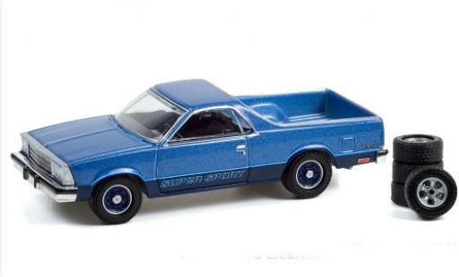 Chevrolet El Camino 1/64 Greenlight Super Sport metallic blue 1980 mit Ersatzreifen diecast model cars