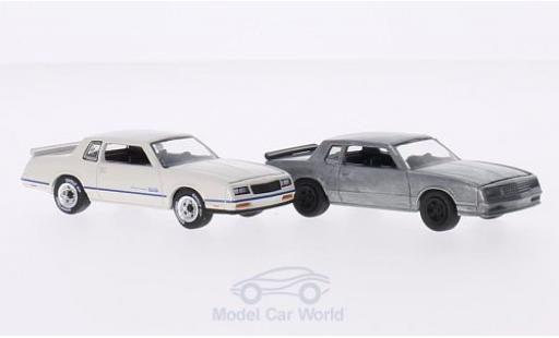 Diecast model cars Chevrolet Monte Carlo 1/64 Greenlight SS 1984 2er-Set in PC-Box je 1x white/blue und 1x unlackiert FirstCut Chevrolet Monte Carlo 1/64 Greenlight SS 1984 2er-Set in PC-Box je 1x white/blue und 1x unlackiert FirstCut diecast model cars