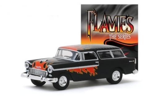 Diecast model cars Chevrolet Nomad 1/64 Greenlight Tuning black/Dekor Flames - The Series 1955 Chevrolet Nomad 1/64 Greenlight Tuning black/Dekor Flames - The Series 1955 diecast model cars