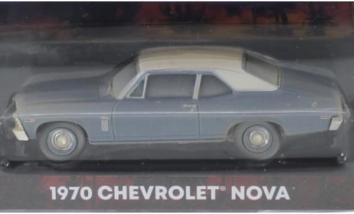 Diecast model cars Chevrolet Nova 1/64 Greenlight metallic blue/matt-white Beverly Hills Cop 1970 Chevrolet Nova 1/64 Greenlight metallic blue/matt-white Beverly Hills Cop 1970 diecast model cars