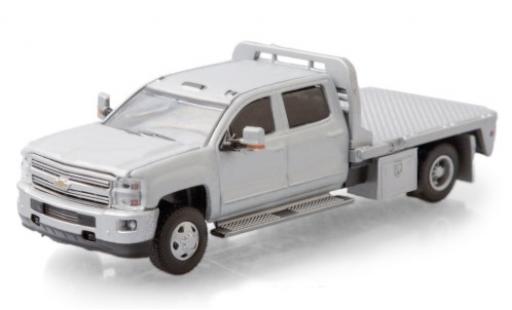 Chevrolet Silverado 1/64 Greenlight 3500 HD Flat Bed grey 2015 diecast model cars