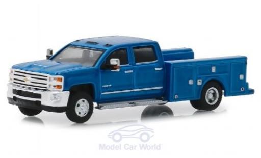Chevrolet Silverado 1/64 Greenlight 3500HD metallic blue 2018 diecast model cars