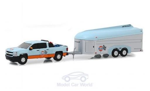 Diecast model cars Chevrolet Silverado 1/64 Greenlight Gulf 2017 with Aerovault Trailer Chevrolet Silverado 1/64 Greenlight Gulf 2017 with Aerovault Trailer diecast model cars