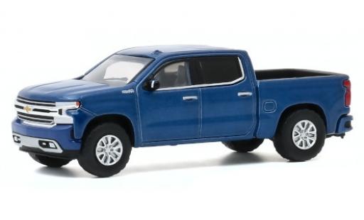 Chevrolet Silverado 1/64 Greenlight High Country metallic blue 2020 diecast model cars