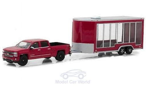 Chevrolet Silverado 1/64 Greenlight red/grey 2016 mit Display Trailer diecast model cars