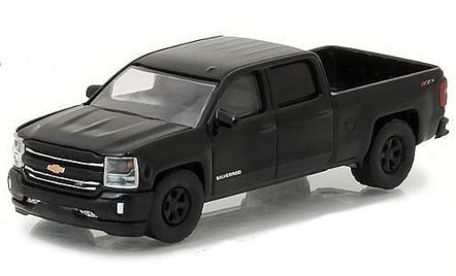 Chevrolet Silverado 1/64 Greenlight black 2016 diecast model cars