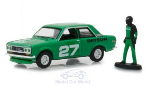 Diecast model cars Datsun 510 1/64 Greenlight green 1970 mit Rennfahrer Figur Datsun 510 1/64 Greenlight green 1970 mit Rennfahrer Figur diecast model cars