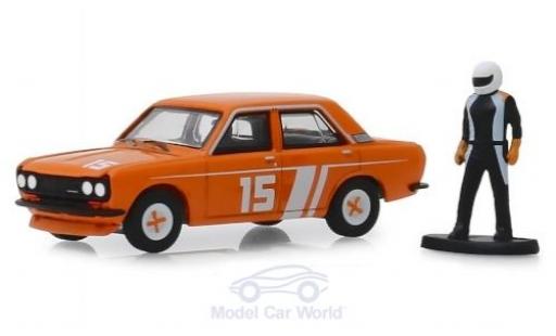 Diecast model cars Datsun 510 1/64 Greenlight No.15 1970 mit Rennfahrerfigur Datsun 510 1/64 Greenlight No.15 1970 mit Rennfahrerfigur diecast model cars
