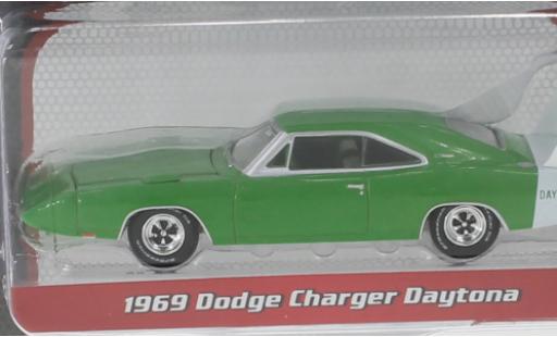 Diecast model cars Dodge Charger 1/64 Greenlight Daytona metallic green/white 1969 Dodge Charger 1/64 Greenlight Daytona metallic green/white 1969 diecast model cars