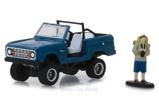 Diecast model cars Ford Bronco 1/64 Greenlight blue 1967 mit Figur Ford Bronco 1/64 Greenlight blue 1967 mit Figur diecast model cars