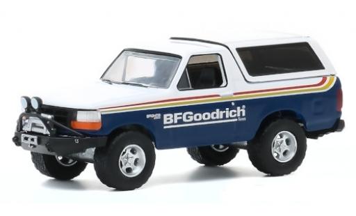 Diecast model cars Ford Bronco 1/64 Greenlight blue/white BF Goodrich 1992 Ford Bronco 1/64 Greenlight blue/white BF Goodrich 1992 diecast model cars