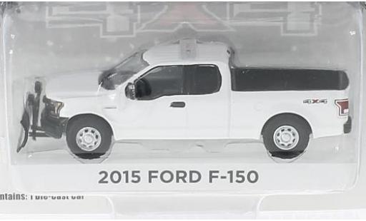 Ford F-1 1/64 Greenlight 50 white 2015 avec Chasse-neige diecast model cars