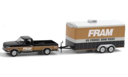 Diecast model cars Ford F-1 1/64 Greenlight 50 XLT FRAM 1994 avec Zweiachs-wagon conteneur Ford F-1 1/64 Greenlight 50 XLT FRAM 1994 avec Zweiachs-wagon conteneur diecast model cars