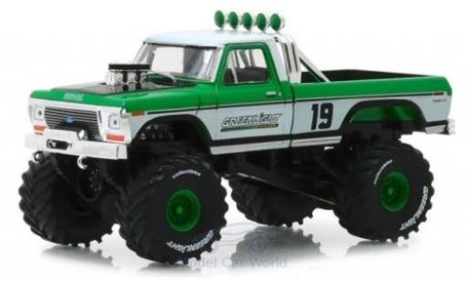 Ford F-250 1/64 Greenlight Monster Truck green/white 1974 diecast model cars