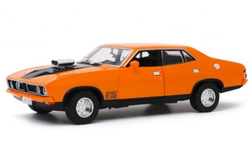Ford Falcon 1/18 Greenlight XB GT351 4-Door Sedan orange/black RHD 1974 diecast model cars