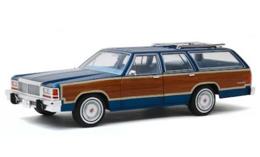 Ford LTD 1/18 Greenlight Country Squire metallic blue/Holzoptik 1979 Artisan Collection diecast model cars