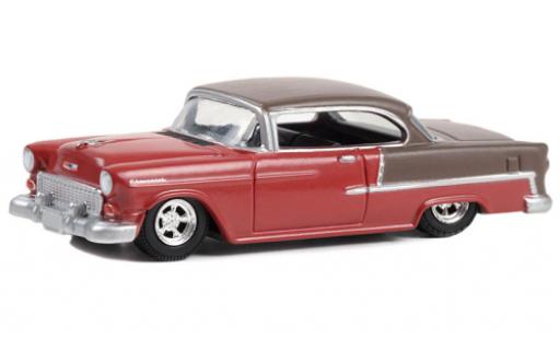 Chevrolet Bel Air 1/64 Greenlight Bel air grey/red foncé 1955 diecast model cars
