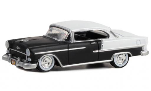 Chevrolet Bel Air 1/64 Greenlight Bel air matte noir/white 1955 diecast model cars