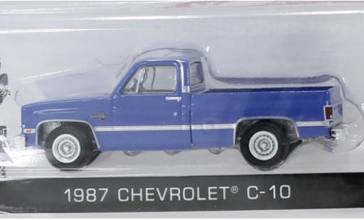 Chevrolet C-10 1/64 Greenlight blue 1987 diecast model cars