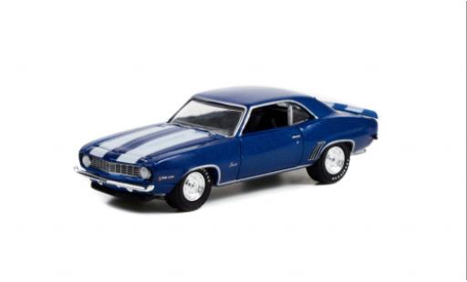 Chevrolet Camaro 1/64 Greenlight Z28 metallise blue/white 1969 diecast model cars