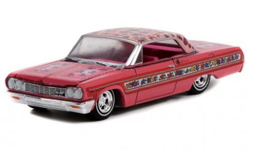 Diecast model cars Chevrolet Impala 1/64 Greenlight Lowrider pink/Dekor 1964 Chevrolet Impala 1/64 Greenlight Lowrider pink/Dekor 1964 diecast model cars