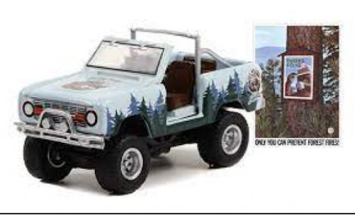 Diecast model cars Ford Bronco 1/64 Greenlight blue clair/Décorer Smokey Bear 1967 Ford Bronco 1/64 Greenlight blue clair/Décorer Smokey Bear 1967 diecast model cars